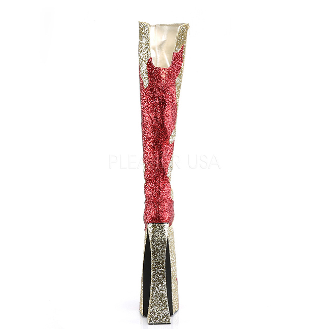 Goud Glitter 28 cm SPLASHY 3020 Overknee Laarzen Drag Queen Goud Glitter 28 cm SPLASHY 3020 Overknee Laarzen Drag Queen