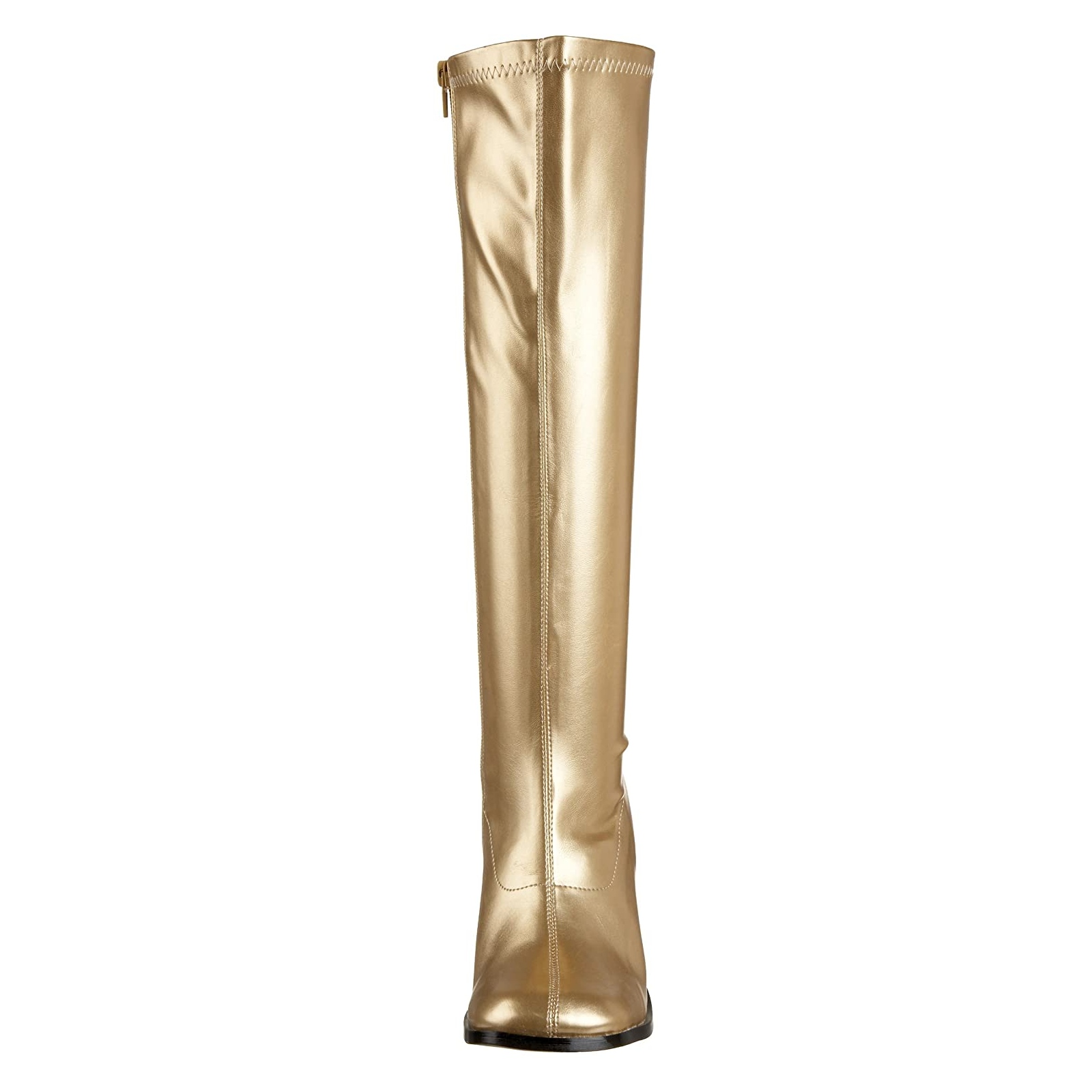 Soms soms verlamming Autorisatie Gouden vinyl laarzen blokhak 7,5 cm - jaren 70 gogo boots hippie disco -  knielaarzen