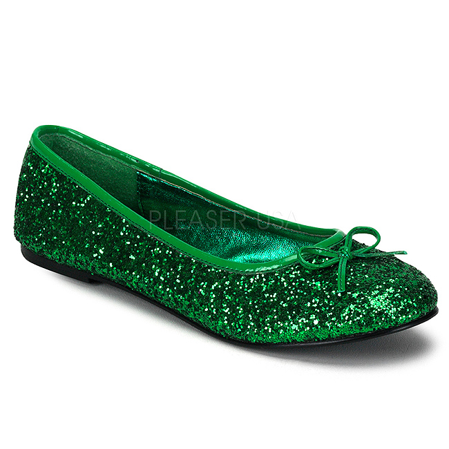 Groen glitter dames ballerinas