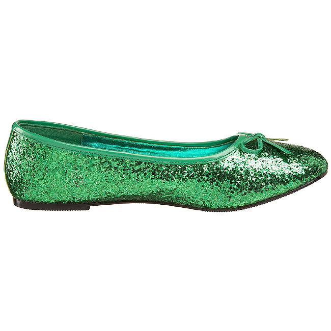 Groen glitter STAR 16G dames ballerinas schoenen