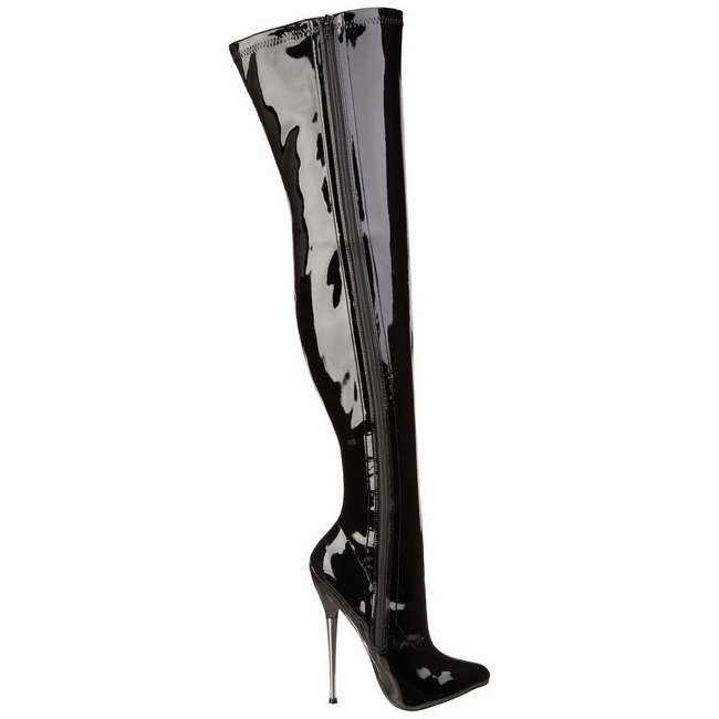 Lak 16 cm DAGGER 3000 overknee laarzen met stiletto hak