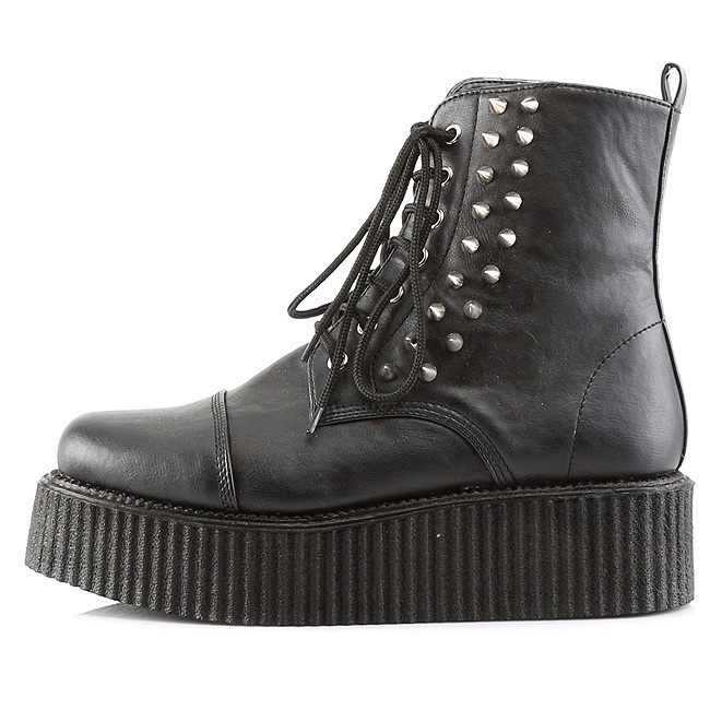 leather platform creepers