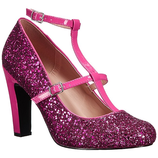 pink glitter pumps