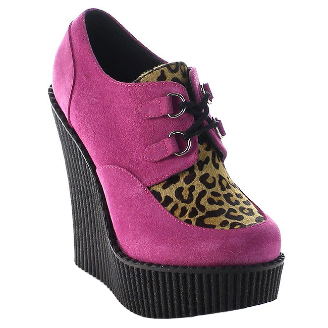 lamoda chunky creeper boots with pink hearts