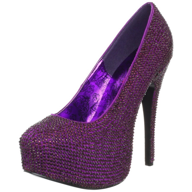 purple rhinestone shoes