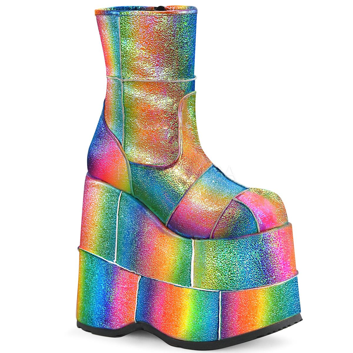 Rainbow Glitter 18 cm STACK201 Platform Mens Ankle Boots
