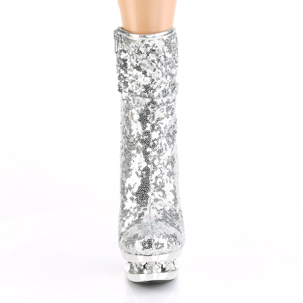 silver sequin flat boots
