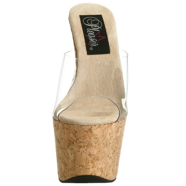 cork wedge mules