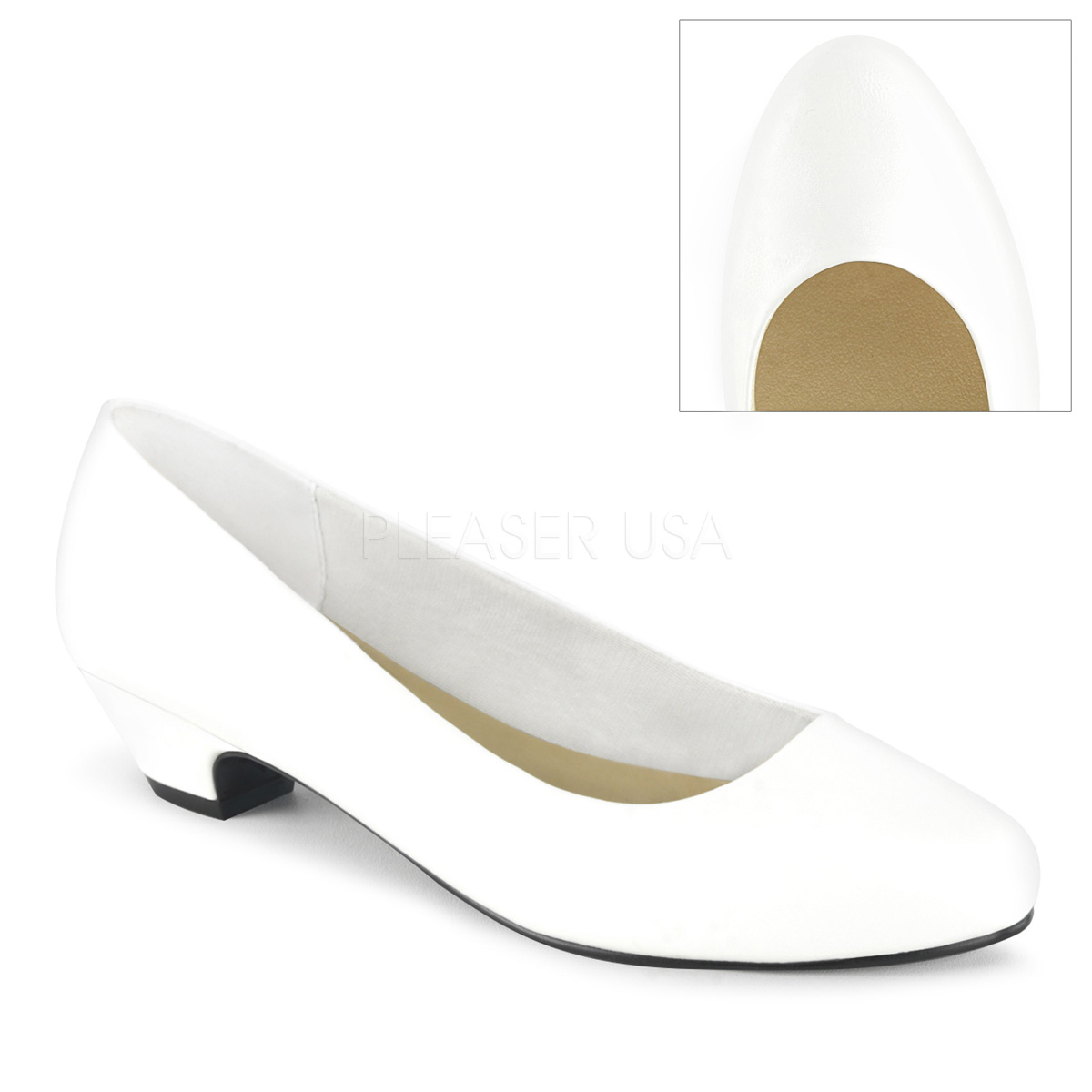 Productief Zwaaien Isolator Vegan 3 cm GWEN-01 pumps voor mannen en drag queens in wit