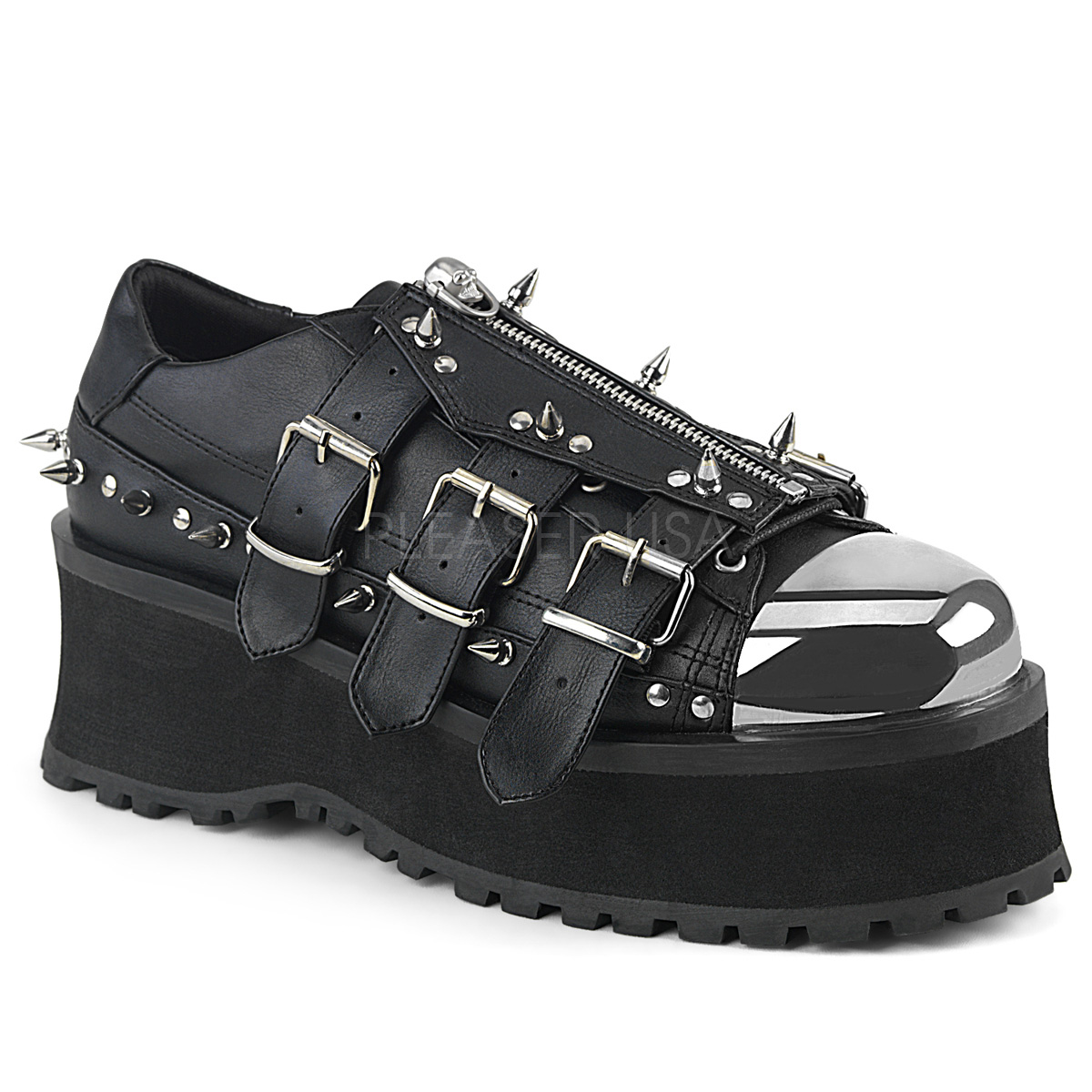 Vegan 7 cm GRAVEDIGGER 03 Plateau Gothic Schoenen Mannen
