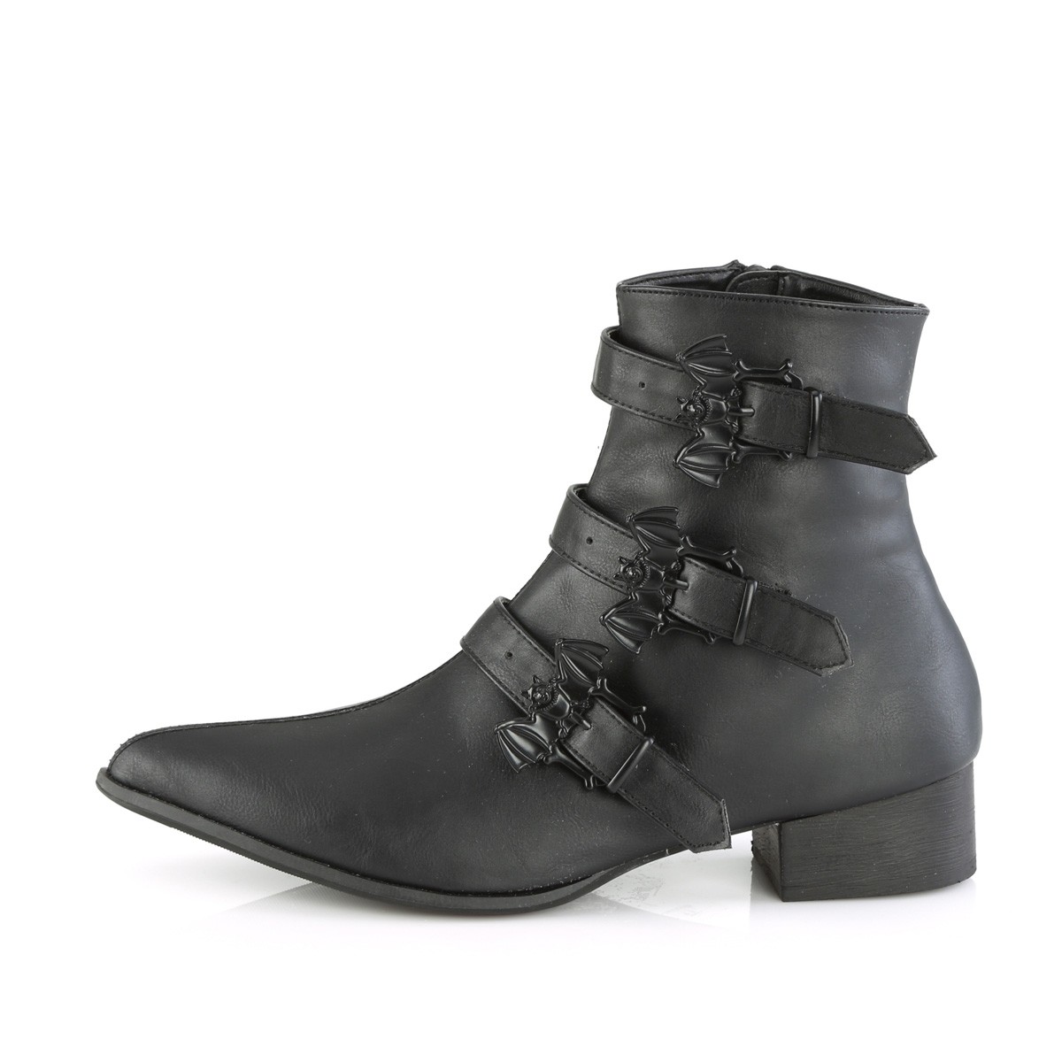Vegan WARLOCK 50 B boots met puntneus heren winklepicker boots 3 gespen