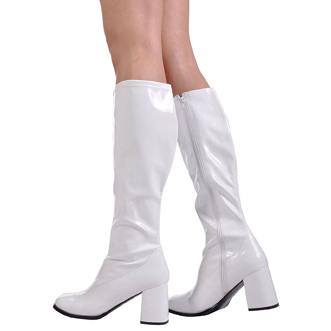 white shiny boots