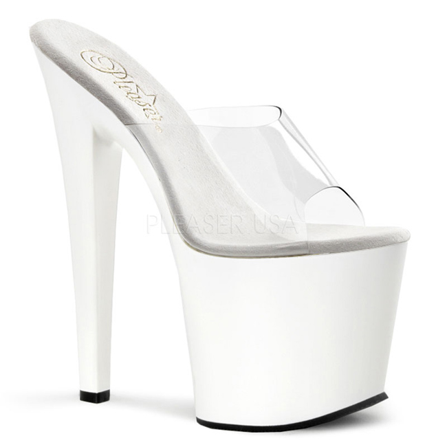 plateau high heels transparent