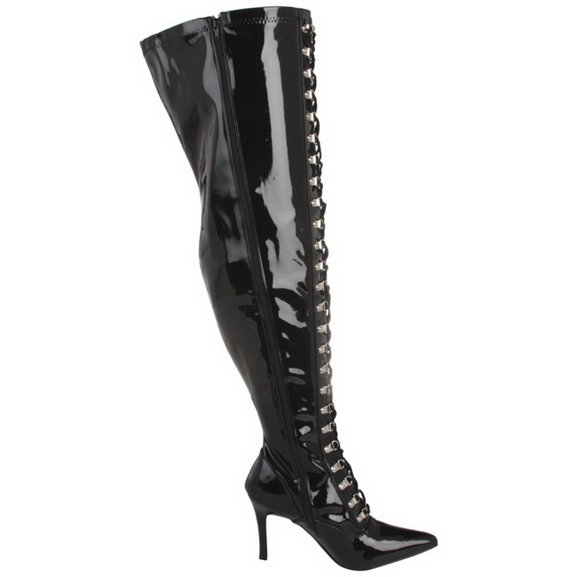 Wijde schacht 13 cm DOMINATRIX 3024X brede schacht overknee laarzen Wijde schacht 13 cm DOMINATRIX 3024X brede schacht overknee laarzen