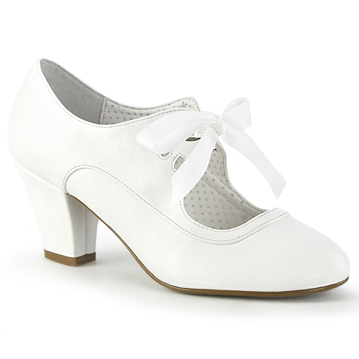 Witte pumps met best sale blokhak