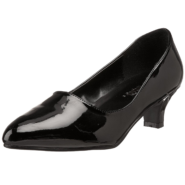 Zwart Lak 5 cm Dames pumps met lage hak