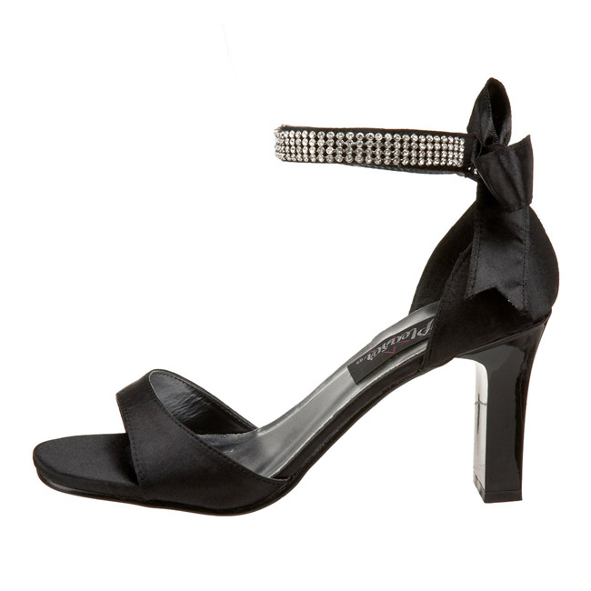 Zwart Strass 8 5 cm ROMANCE 372 Dames Sandalen met Hak
