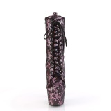 1040SPF - 18 cm pleaser high heels ankle boots snake pattern rose