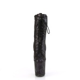1040SPF - 20 cm pleaser high heels ankle boots snake pattern black