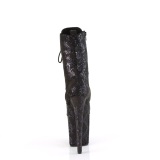 1040SPF - 20 cm pleaser high heels ankle boots snake pattern black