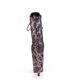 1040SPF - 20 cm pleaser hoge hakken boots plateau slangenpatroon roze