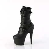 1046 - 18 cm platform high heel boots vegan black