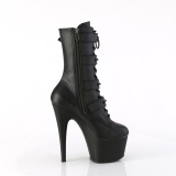 1046 - 18 cm platform high heel boots vegan black