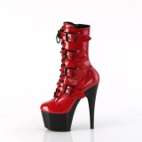 1046TT - 18 cm platform high heels boots lakleer rode