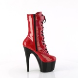 1046TT - 18 cm platform high heels boots lakleer rode