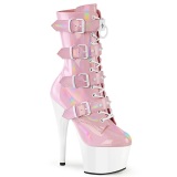 1046TT - 18 cm platform high heels boots lakleer roze