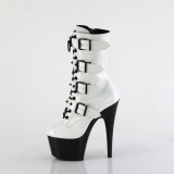 1046TT - 18 cm platform high heels boots lakleer witte