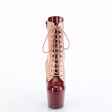 ADORE-1020DC - 18 cm platform high heel boots patent burgundy
