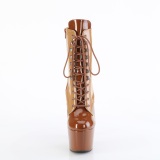 ADORE-1020DC - 18 cm platform high heel boots patent toffee