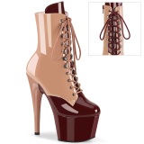 ADORE-1020DC - 18 cm platform high heels boots lakleer burgundy
