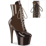 ADORE-1020DC - 18 cm platform high heels boots lakleer coffee