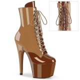 ADORE-1020DC - 18 cm platform high heels boots lakleer toffee