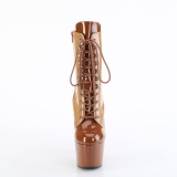 ADORE-1020DC - 18 cm platform high heels boots lakleer toffee