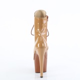 ADORE-1020DC - 18 cm platform high heels boots lakleer toffee