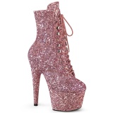 ADORE-1020GWR 18 cm pleaser high heels ankle boots glitter rose gold