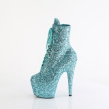 ADORE-1020GWR 18 cm pleaser hoge hakken boots plateau glitter turquoise