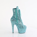 ADORE-1020GWR 18 cm pleaser hoge hakken boots plateau glitter turquoise