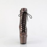 ADORE-1020HG - 18 cm pleaser hoge hakken boots plateau hologram bruin