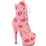 ADORE-1020KISSES 18 cm pleaser high heels ankle boots rose