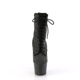 ADORE-1020RM 18 cm pleaser high heels ankle boots strass black