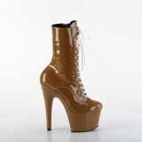 ADORE-1040TT 18 cm pleaser high heels ankle boots brown white
