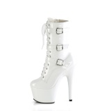 ADORE-1043 - 18 cm platform high heel boots patent white