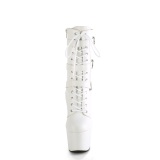 ADORE-1043 - 18 cm platform high heel boots vegan white