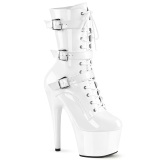 ADORE-1043 - 18 cm platform high heels boots lakleer witte