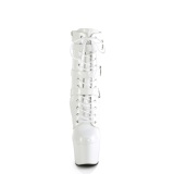 ADORE-1043 - 18 cm platform high heels boots lakleer witte