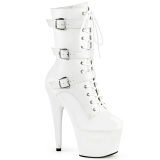 ADORE-1043 - 18 cm platform high heels boots vegan witte